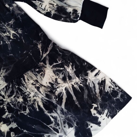 Froo Talia X Ray Print Empire Waist w Flounce Hem Turtleneck Cotton Dress Sz 5 - Picture 5 of 8